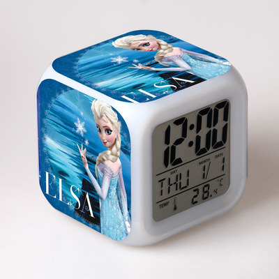 Frozen 7 Colors Change Digital Alarm LED Clock 11