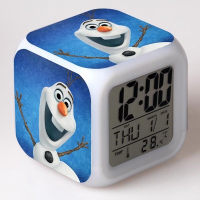 Frozen 7 Colors Change Digital Alarm LED Clock 16