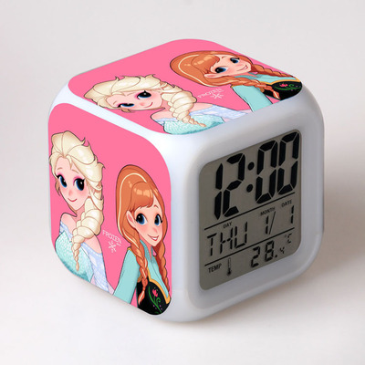 Frozen 7 Colors Change Digital Alarm LED Clock 18