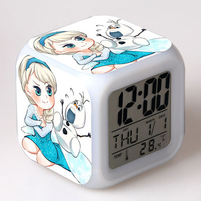 Frozen 7 Colors Change Digital Alarm LED Clock 2