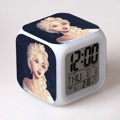 Frozen 7 Colors Change Digital Alarm LED Clock 3