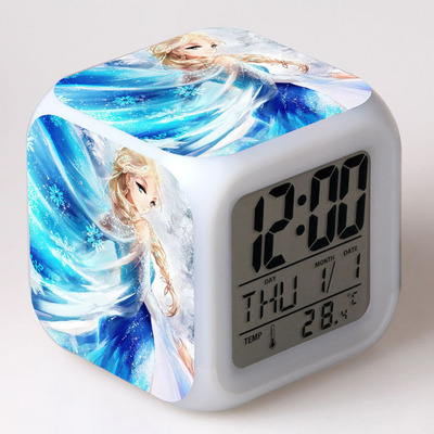 Frozen 7 Colors Change Digital Alarm LED Clock 4