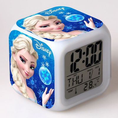 Frozen 7 Colors Change Digital Alarm LED Clock 5