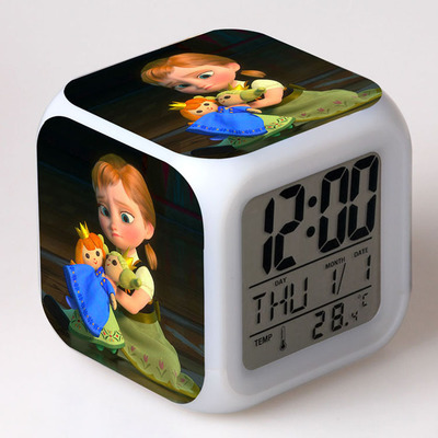 Frozen 7 Colors Change Digital Alarm LED Clock 6