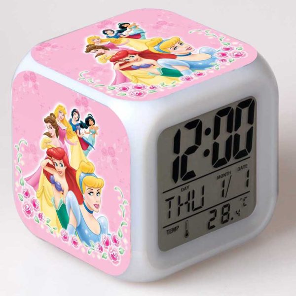 Snow White 7 Colors Change Digital Alarm LED Clock 13