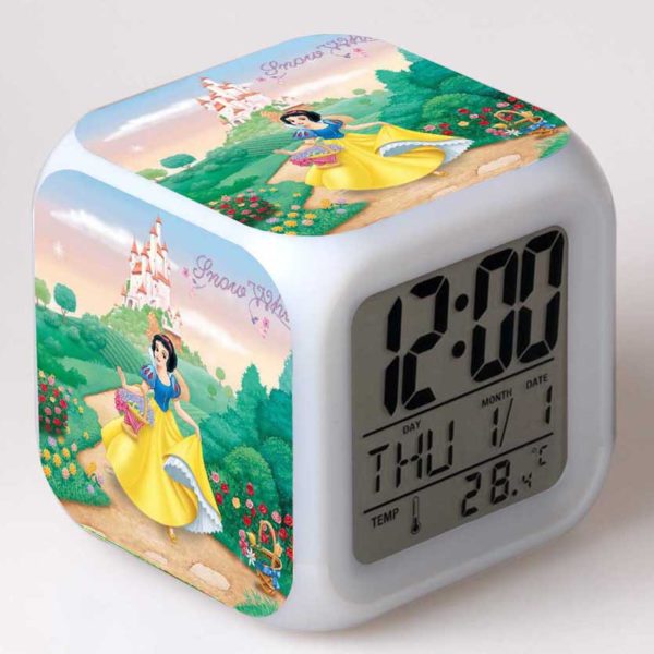 Snow White 7 Colors Change Digital Alarm LED Clock 17