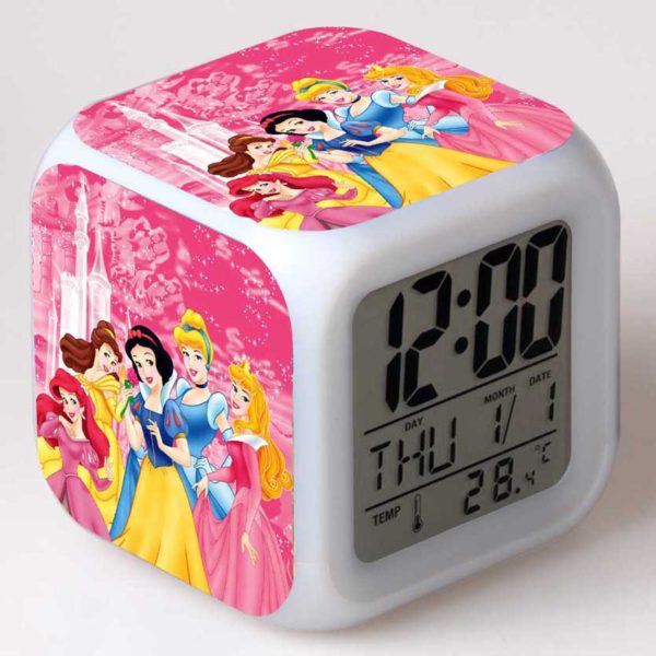 Snow White 7 Colors Change Digital Alarm LED Clock 23