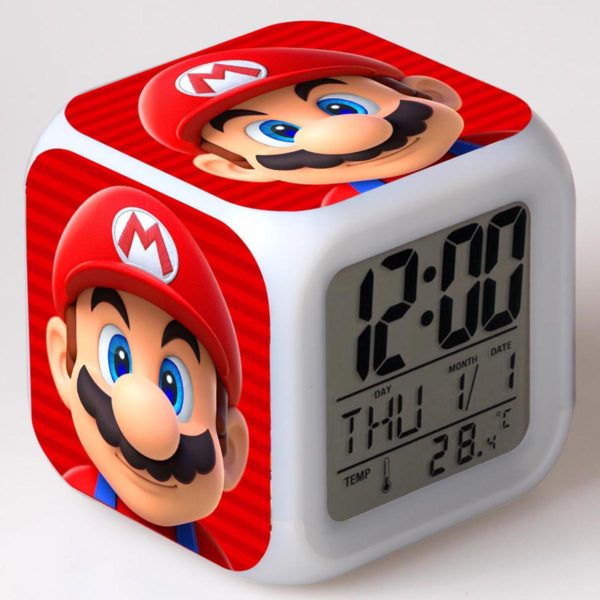 Super Mario Run 7 Colors Change Digital Alarm LED Clock 1