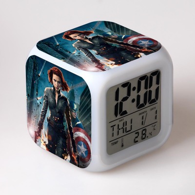 The Avengers 7 Colors Change Digital Alarm LED Clock 16