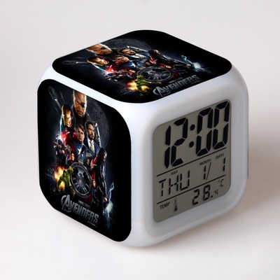 The Avengers 7 Colors Change Digital Alarm LED Clock 6