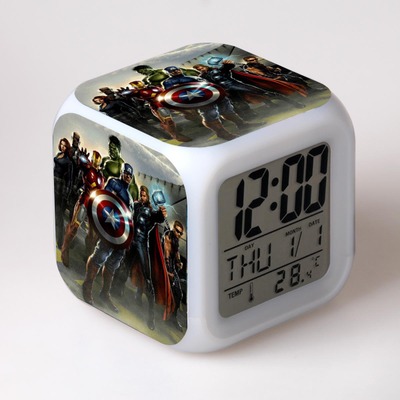 The Avengers 7 Colors Change Digital Alarm LED Clock 8