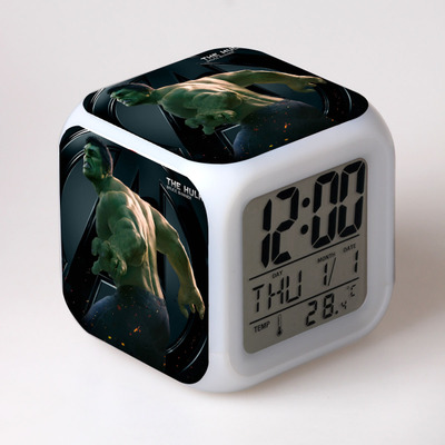 The Avengers 7 Colors Change Digital Alarm LED Clock 9