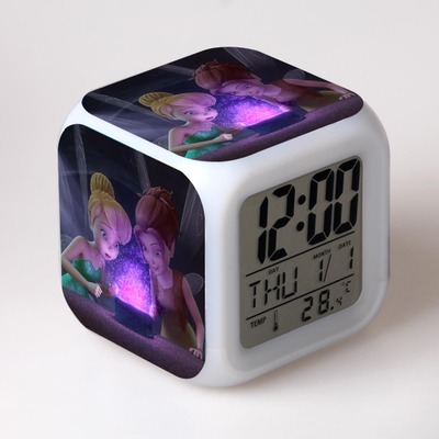 Tinker Bell and the Pirate Fairy 7 Colors Change Digital Alarm LED Clock 23