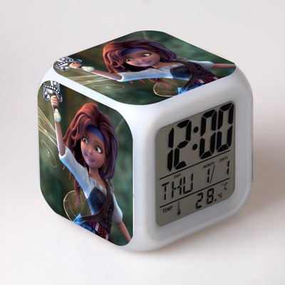 Tinker Bell and the Pirate Fairy 7 Colors Change Digital Alarm LED Clock 6