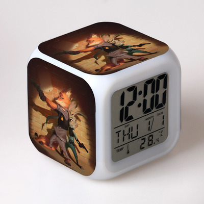 Zootopia 7 Colors Change Digital Alarm LED Clock 11