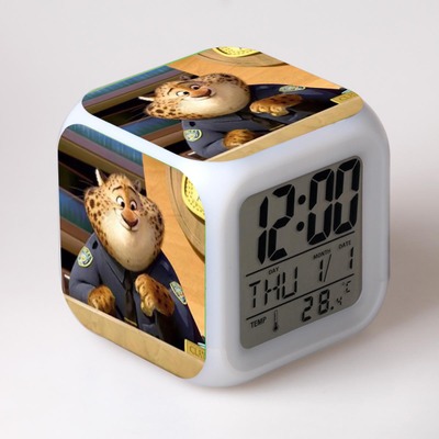 Zootopia 7 Colors Change Digital Alarm LED Clock 15