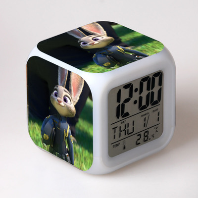 Zootopia 7 Colors Change Digital Alarm LED Clock 2