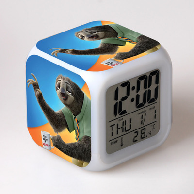 Zootopia 7 Colors Change Digital Alarm LED Clock 27
