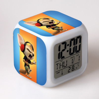 Zootopia 7 Colors Change Digital Alarm LED Clock 8