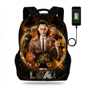 18 Inch LOKI Backpack School Bag Black