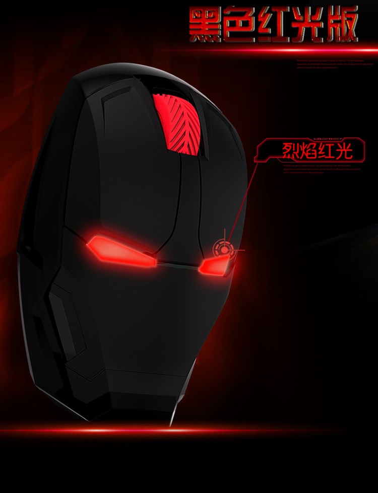 Iron Man Comb 2.4G Slim Wireless Mouse with Nano Receiver