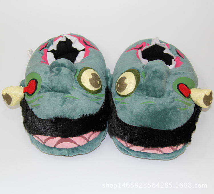 Cute zombie Winter Soft Plush Slippers