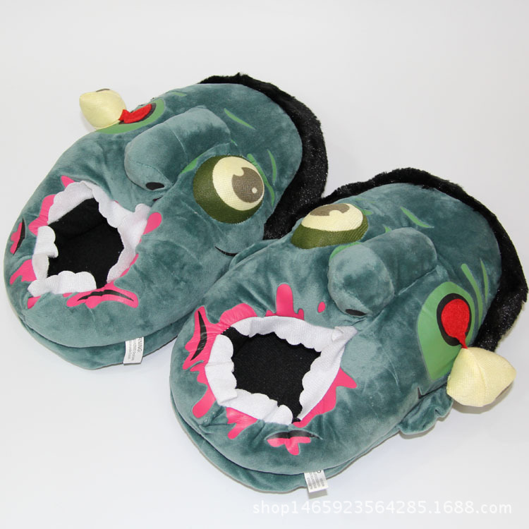 Cute zombie Winter Soft Plush Slippers