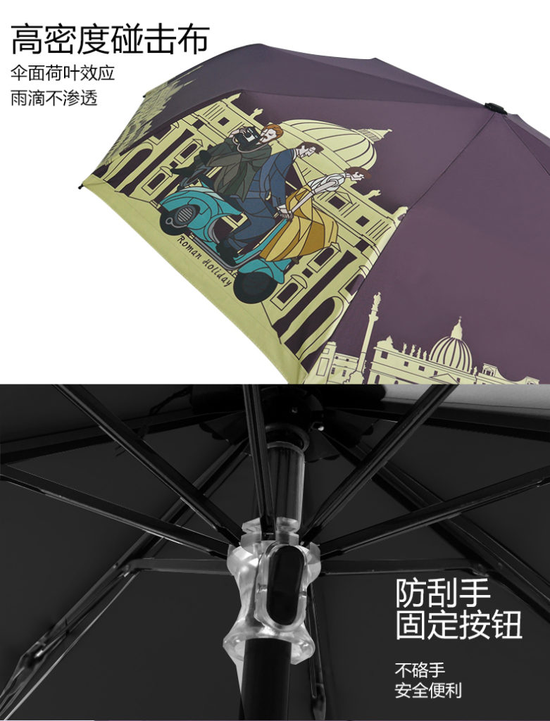 Roman Holiday Foldable Umbrella Sunny and Rainy Sunscreen Anti-uv Umbrella