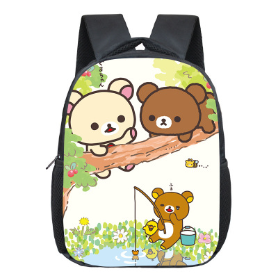 12 Inch Rilakkuma Children's Backpack Kids School Cute Daily Bag Kindergarten Bags Girls Boys Waterproof Ruckpack - Image 9