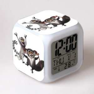 The Penguins of Madagascar 7 Colors Change Digital Alarm LED Clock
