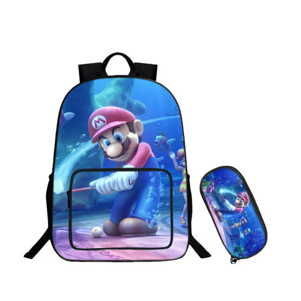 16″supermario backpack school bag combo