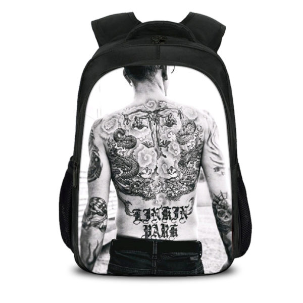 16‘’Chester Bennington Backpack School Bag Black