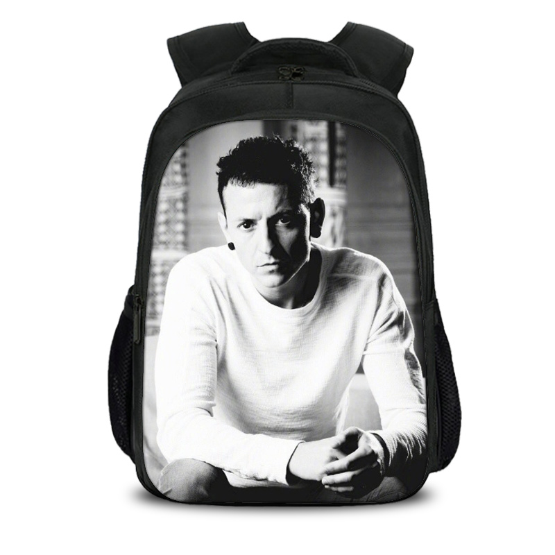 16‘’Chester Bennington Backpack School Bag Black