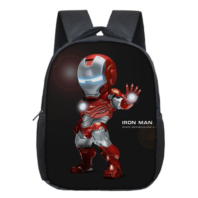 12 Inch Iron Man Children's Backpack Kids School Cute Daily Bag Kindergarten Bags Girls Boys Waterproof Ruckpack