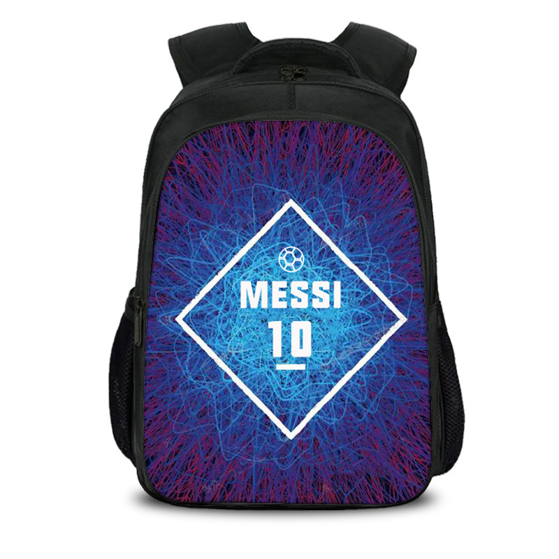 16"Messi Backpack School Bag Black - Image 6