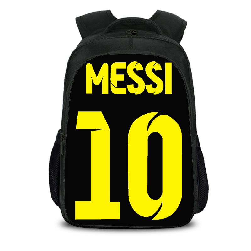 16"Messi Backpack School Bag Black - Image 7