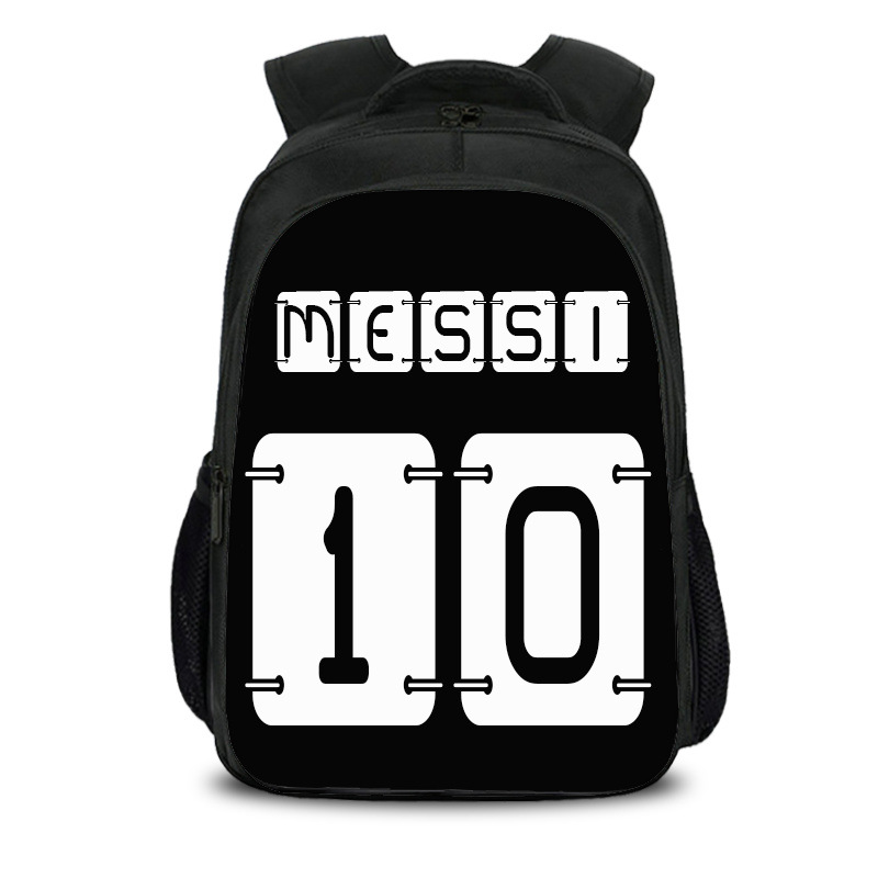 16"Messi Backpack School Bag Black - Image 8
