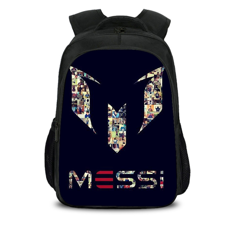 16"Messi Backpack School Bag Black - Image 9
