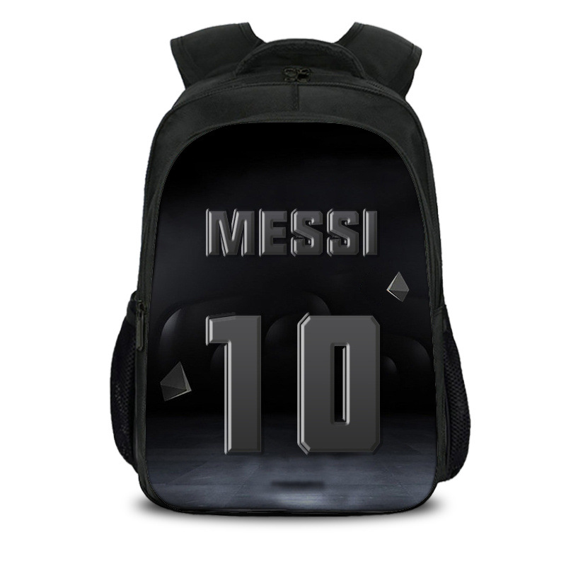 16"Messi Backpack School Bag Black - Image 5