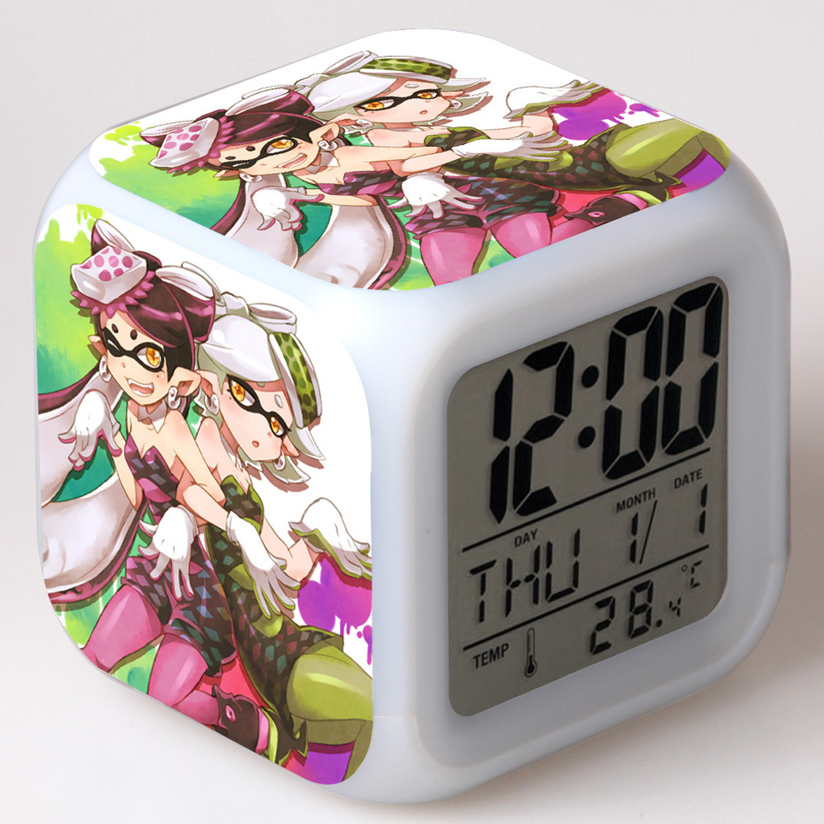 Splatoon 7 Colors Change Digital Alarm LED Clock - Image 10