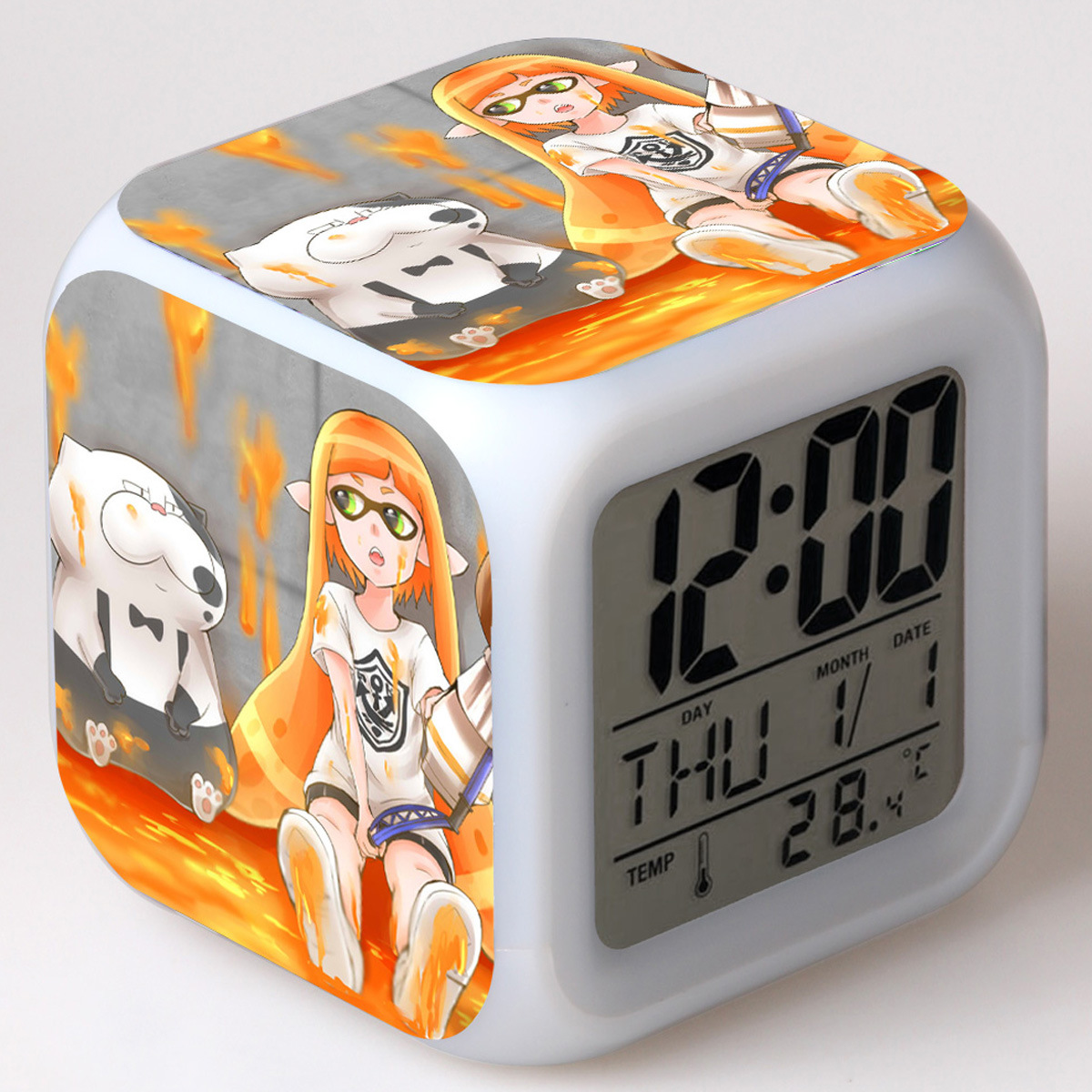 Splatoon 7 Colors Change Digital Alarm LED Clock - Image 11