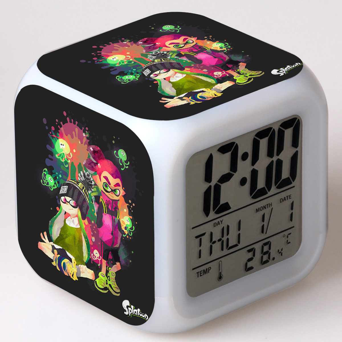 Splatoon 7 Colors Change Digital Alarm LED Clock - Image 12
