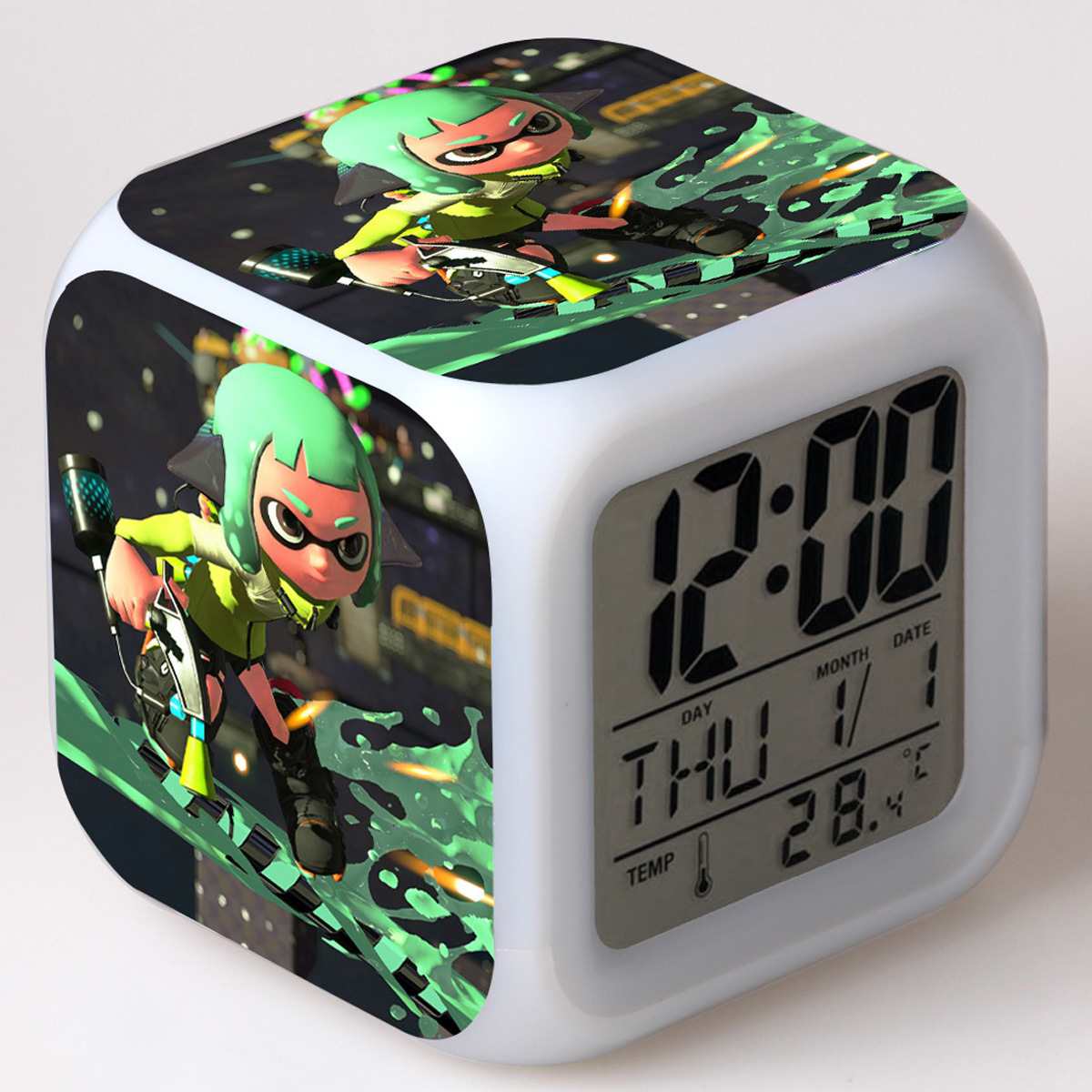 Splatoon 7 Colors Change Digital Alarm LED Clock - Image 13