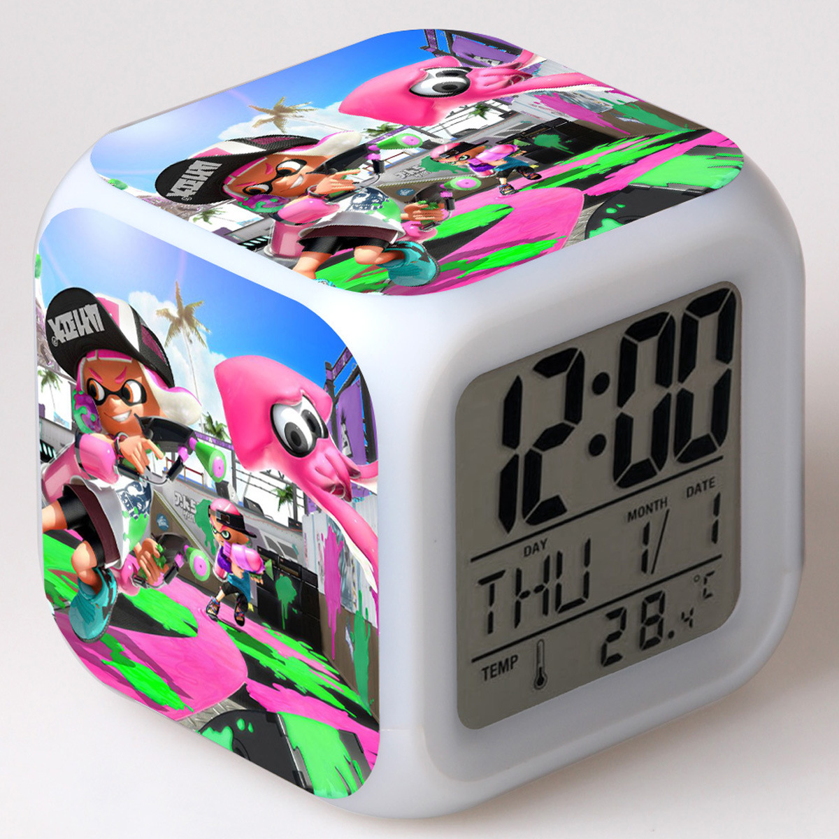 Splatoon 7 Colors Change Digital Alarm LED Clock - Image 16