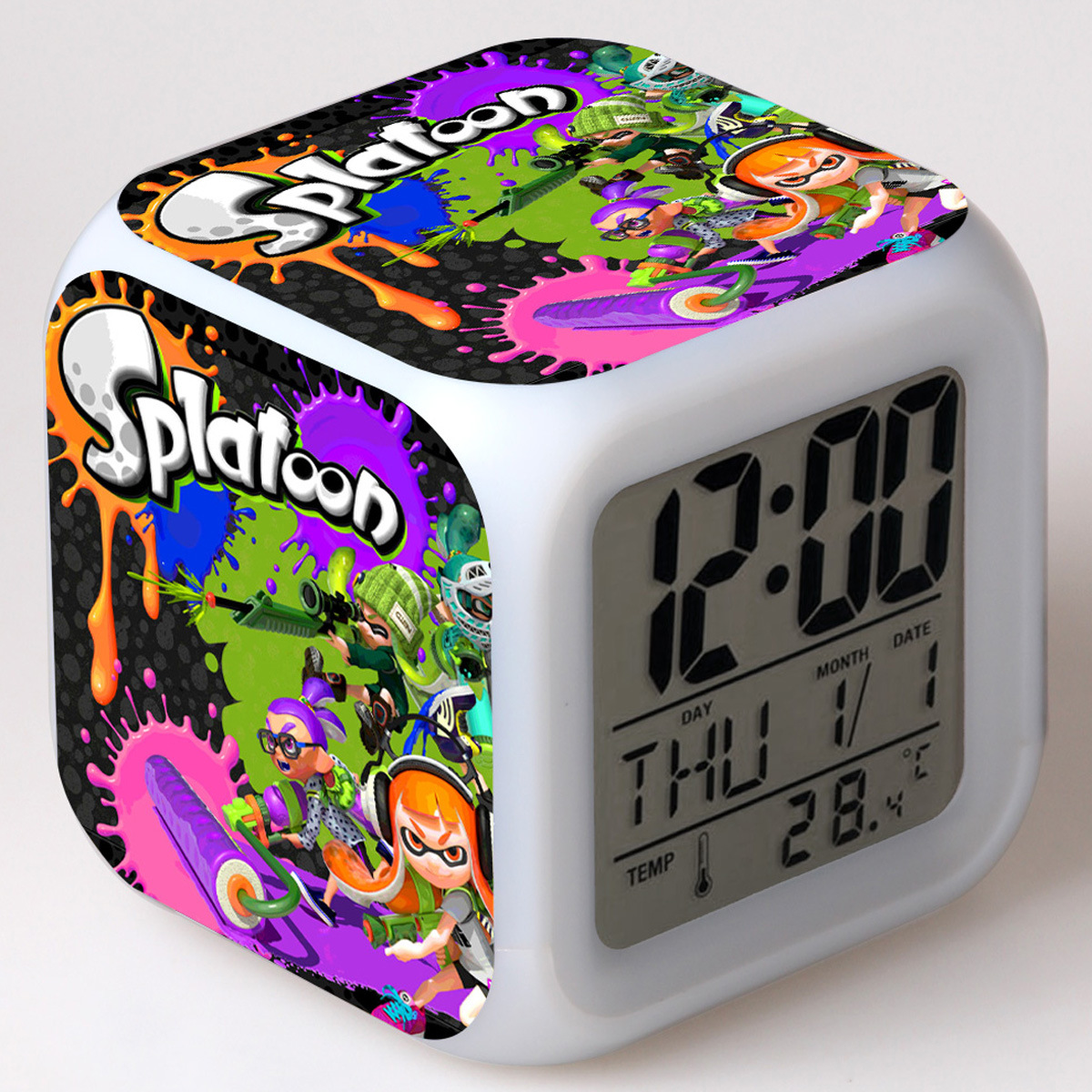 Splatoon 7 Colors Change Digital Alarm LED Clock - Image 17