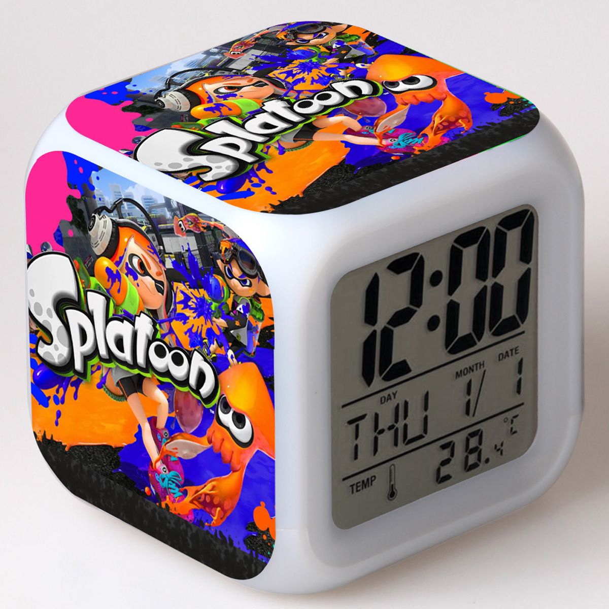 Splatoon 7 Colors Change Digital Alarm LED Clock - Image 2