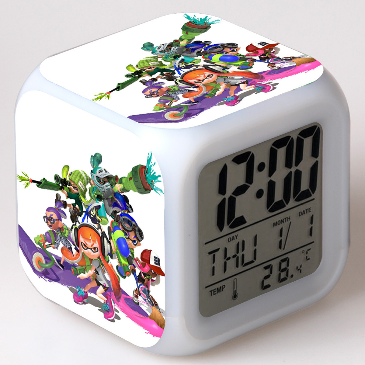 Splatoon 7 Colors Change Digital Alarm LED Clock - Image 3