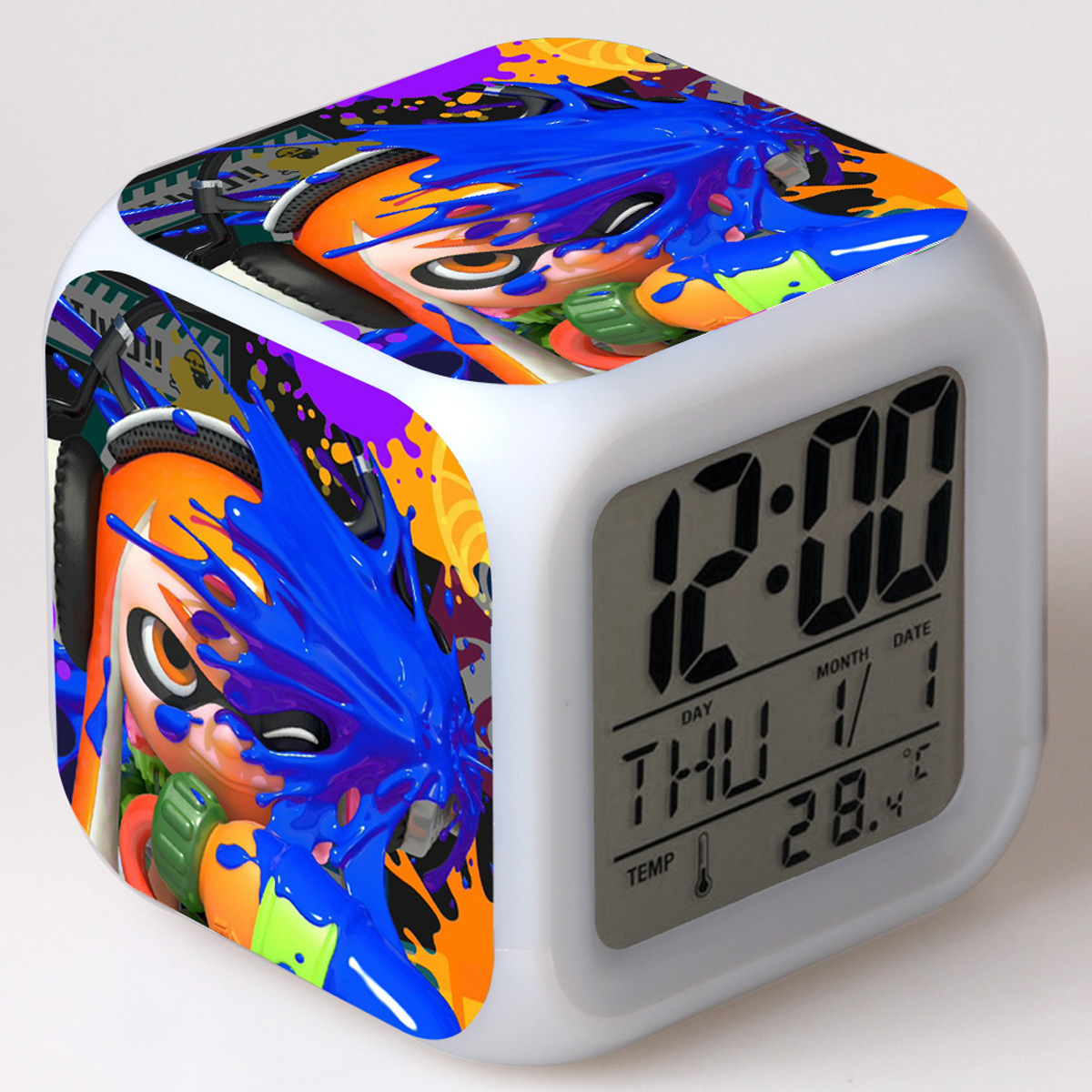 Splatoon 7 Colors Change Digital Alarm LED Clock - Image 4