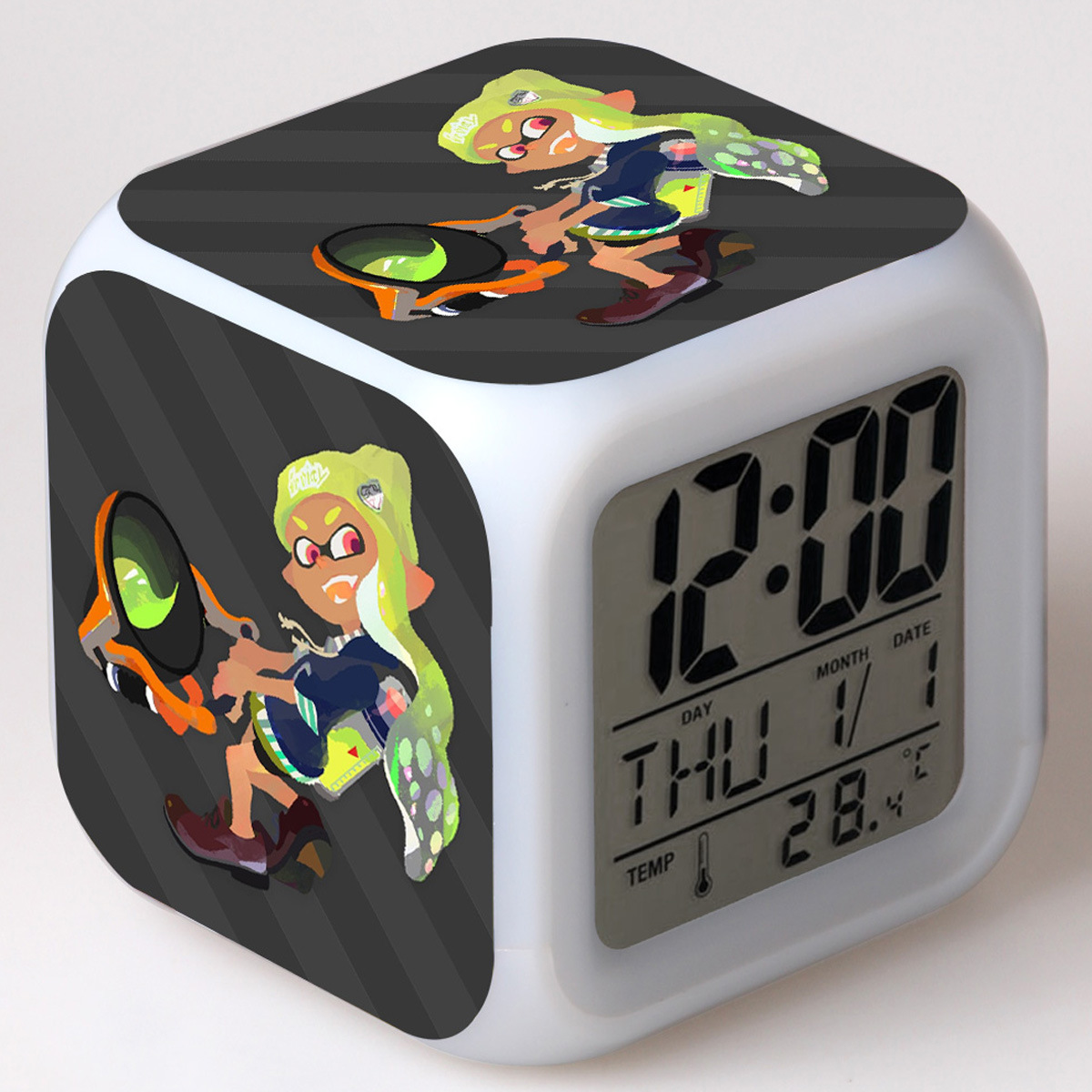 Splatoon 7 Colors Change Digital Alarm LED Clock - Image 5