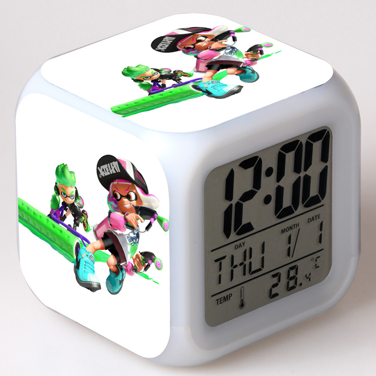 Splatoon 7 Colors Change Digital Alarm LED Clock - Image 7